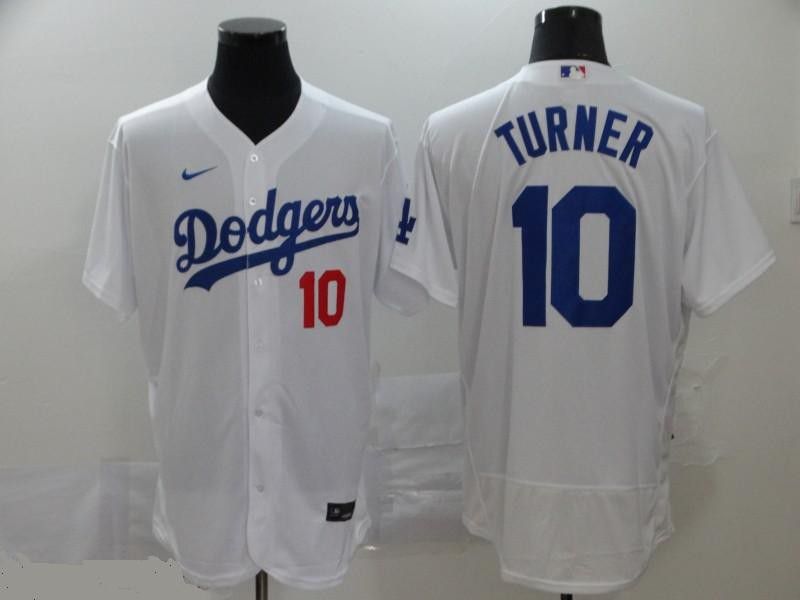 Men Los Angeles Dodgers #10 Turner White Elite Nike Elite MLB Jerseys->women nfl jersey->Women Jersey